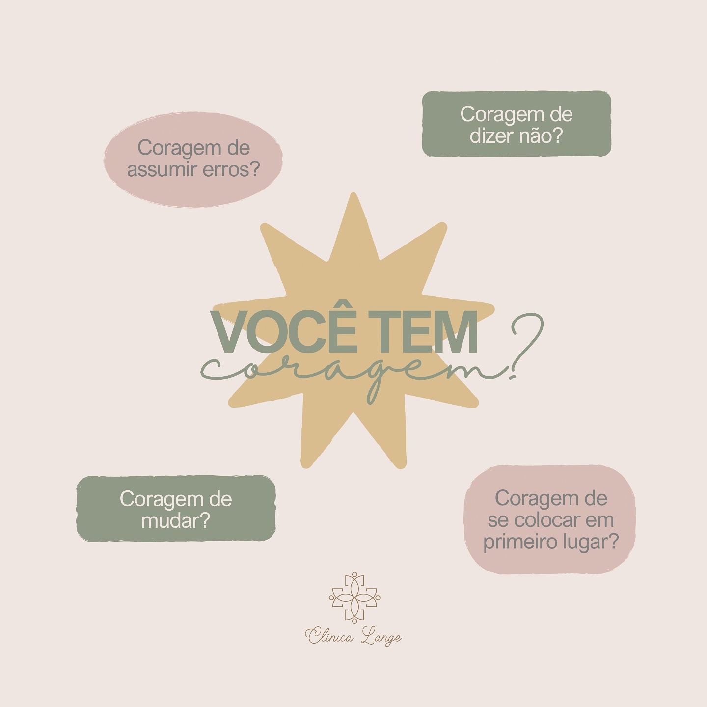 Publicação do Instagram: Você tem coragem? Formas de coragem no dia a dia